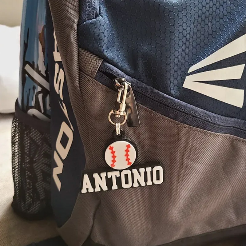Personalized Sports Keychains with Custom Names and 3D Sports Ball Designs