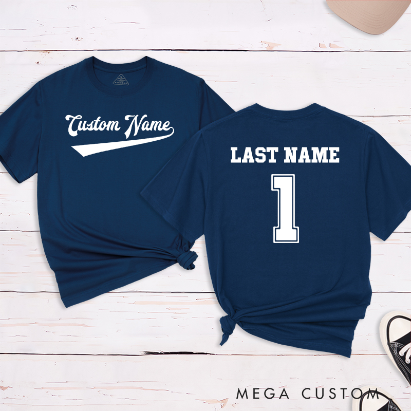 Personalized Sports T-Shirt with Custom Name and Number Design