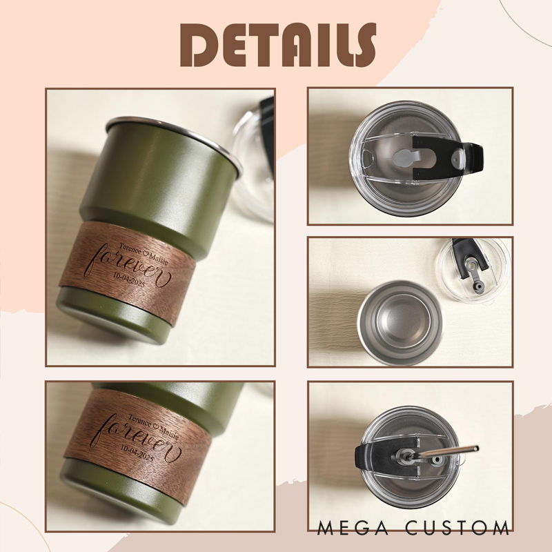 Personalized Travel Cup Stainless Steel Cup Coffee Cup with Name Gift for Travel Lovers