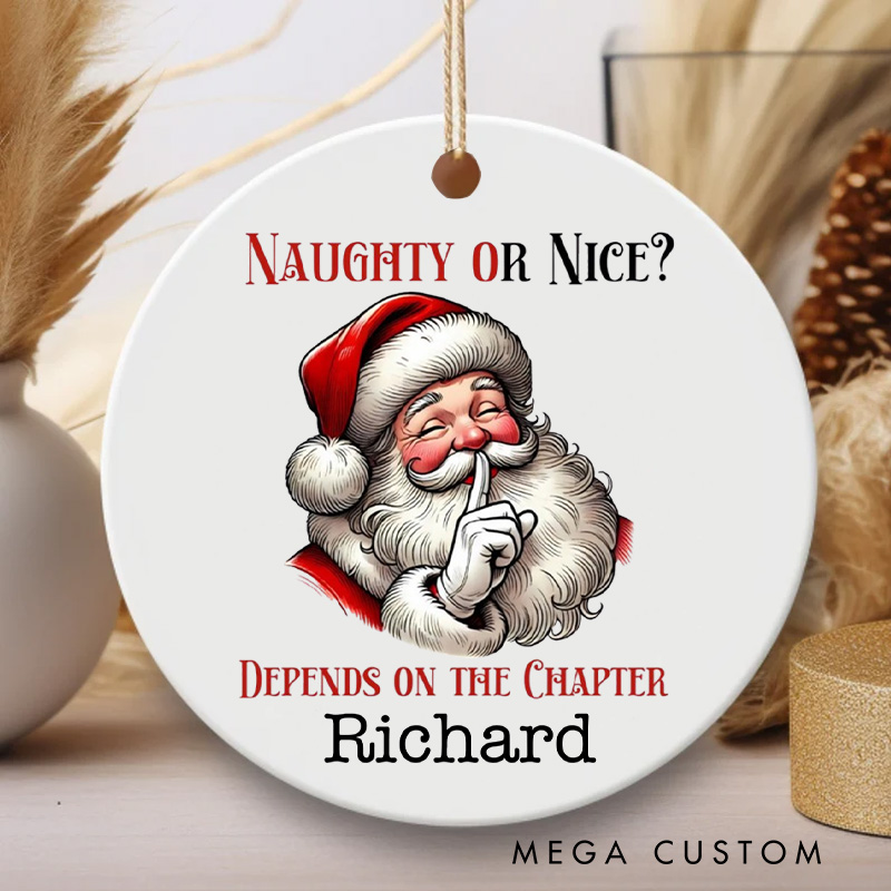 Personalized Naughty or Nice Christmas Ornament Smut Lover Ornament Banned Books Ornaments Holiday Decor for Book Lovers Gift Librarian Gift