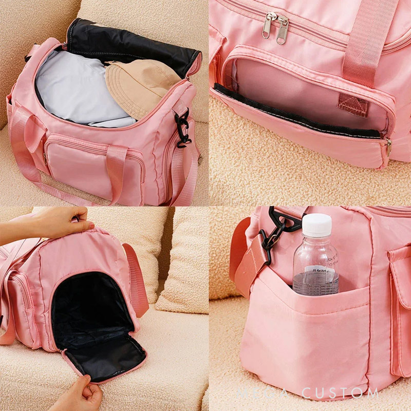 Personalized Ball Sports Name Number Large Travel Bag with Multiple Compartments and Shoulder Straps Birthday Back to School Gift for Sport Lover