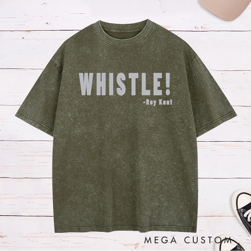 Personalized "Whistle!" Sport Washed T-Shirt with Custom Name