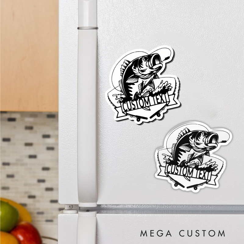 Personalized Fishing Fridge Magnet Strong Magnetic Design Unique Fish Art Perfect for Fishing Lover and Home Decor Gift