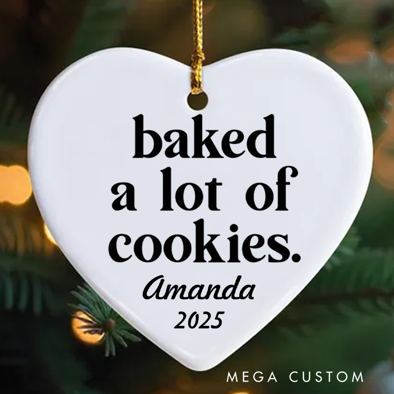 Personalized Baked A Lot of Cookies Christmas Ornament Cookie Queen Ornament with Name Xmas Tree Decor for Baker 2025 Christmas Gift Baking Lover Gift
