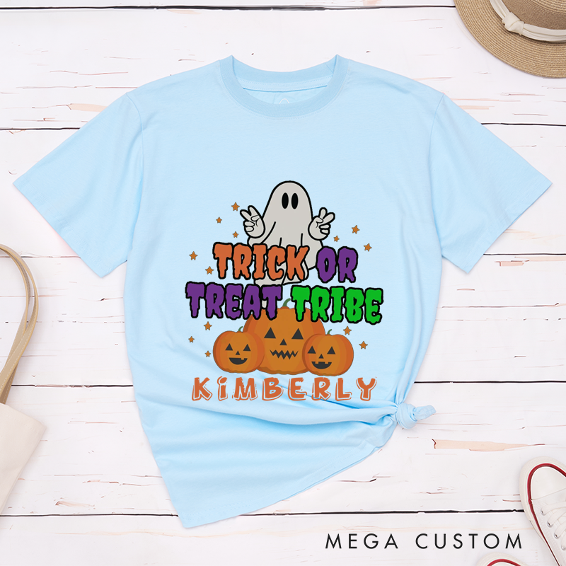 Personalized Halloween Trick or Treat Tribe Matching T-Shirt For Couple Halloween Party Shirts