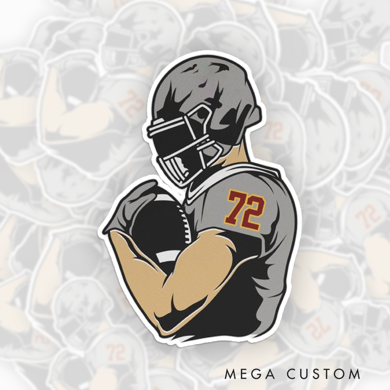 Personalized Football American Football Jersey Number Sticker with Custom Player Number