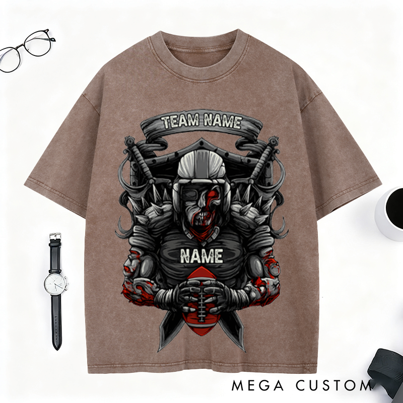 Personalized Football Warrior T-Shirt Showcase Your Team and Name with Epic Style