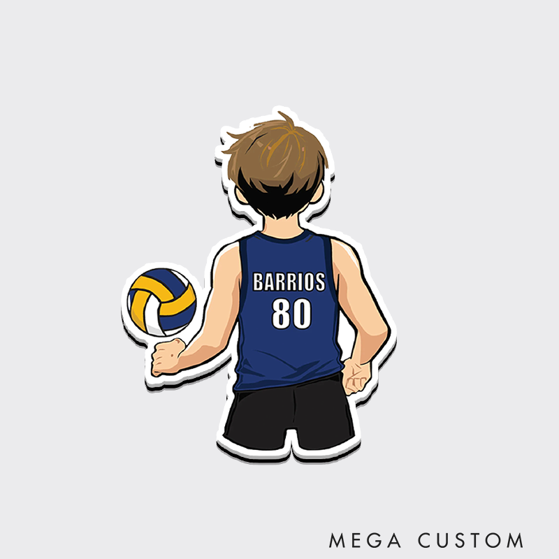  Personalized Volleyball Design Fridge Magnets with Custom Player Name and Number for Player Gift