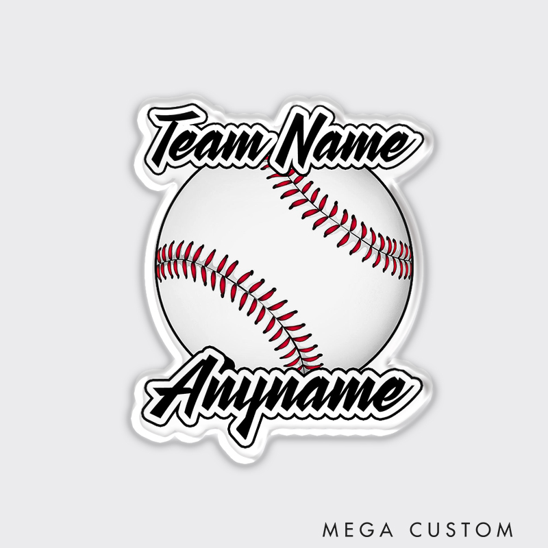 Personalized Athletic Fridge Magnet with Classic Ball Design and Custom Text