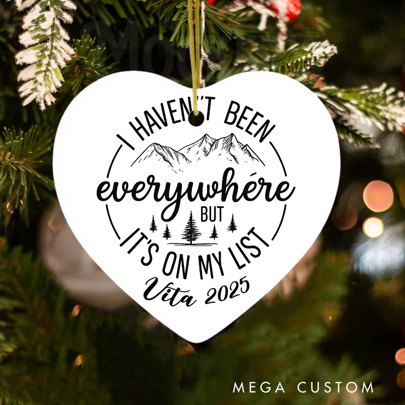 Personalized It is on My List Christmas Ornament Gift for Traveling Lovers Christmas Decoration