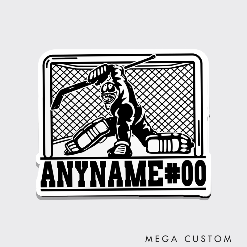 Personalized Hockey Goalie Fridge Magnet with Custom Name and Number