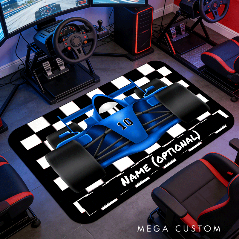 Personalized Racing Car Diatomite Mat Custom Name Mat Gift for Racers and Racing Lovers
