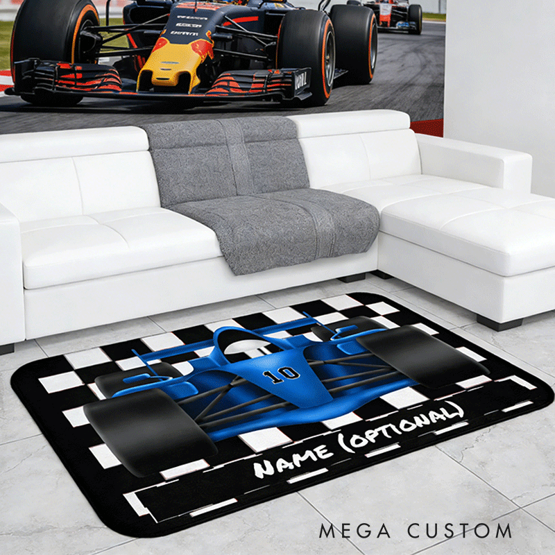 Personalized Racing Car Diatomite Mat Custom Name Mat Gift for Racers and Racing Lovers