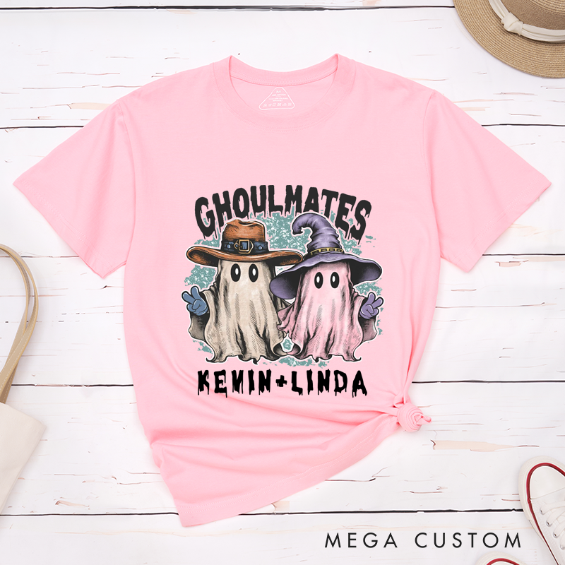 Personalized Ghost Soulmate Halloween Couple Matching T-Shirt Funny Ghost Couple Shirt