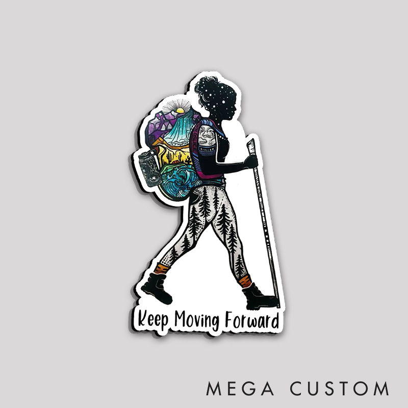 Personalized Hiker Girl Refrigerator Magnets Camping Adventure Magnets for Wanderlust Nature Travelers Outdoors Lover Gift