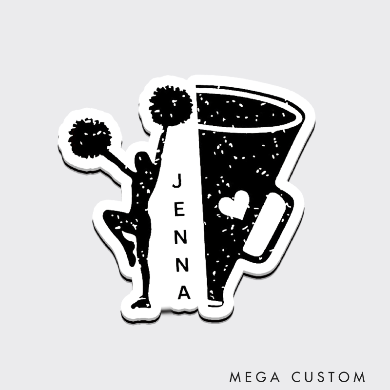 Personalized Sport Cheerleader Team Spirit Fridge Magnets Customize with Player Name for Cheer Gift