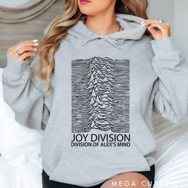 Personalized Classic Hoodies Minimalist Waveform Design Graphic and Bold and Artistic Abstract Line Art T Shirt for Post Punk Fans Hoodie