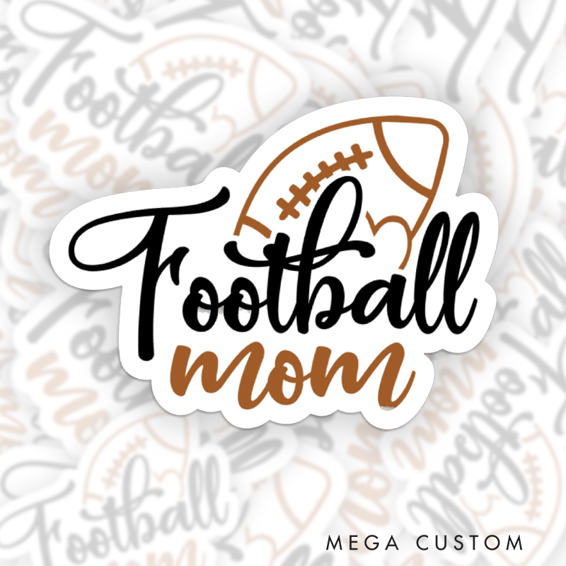 Personalized American Football and Rugby Family Sticker with Custom Text for Moms, Dads, and More