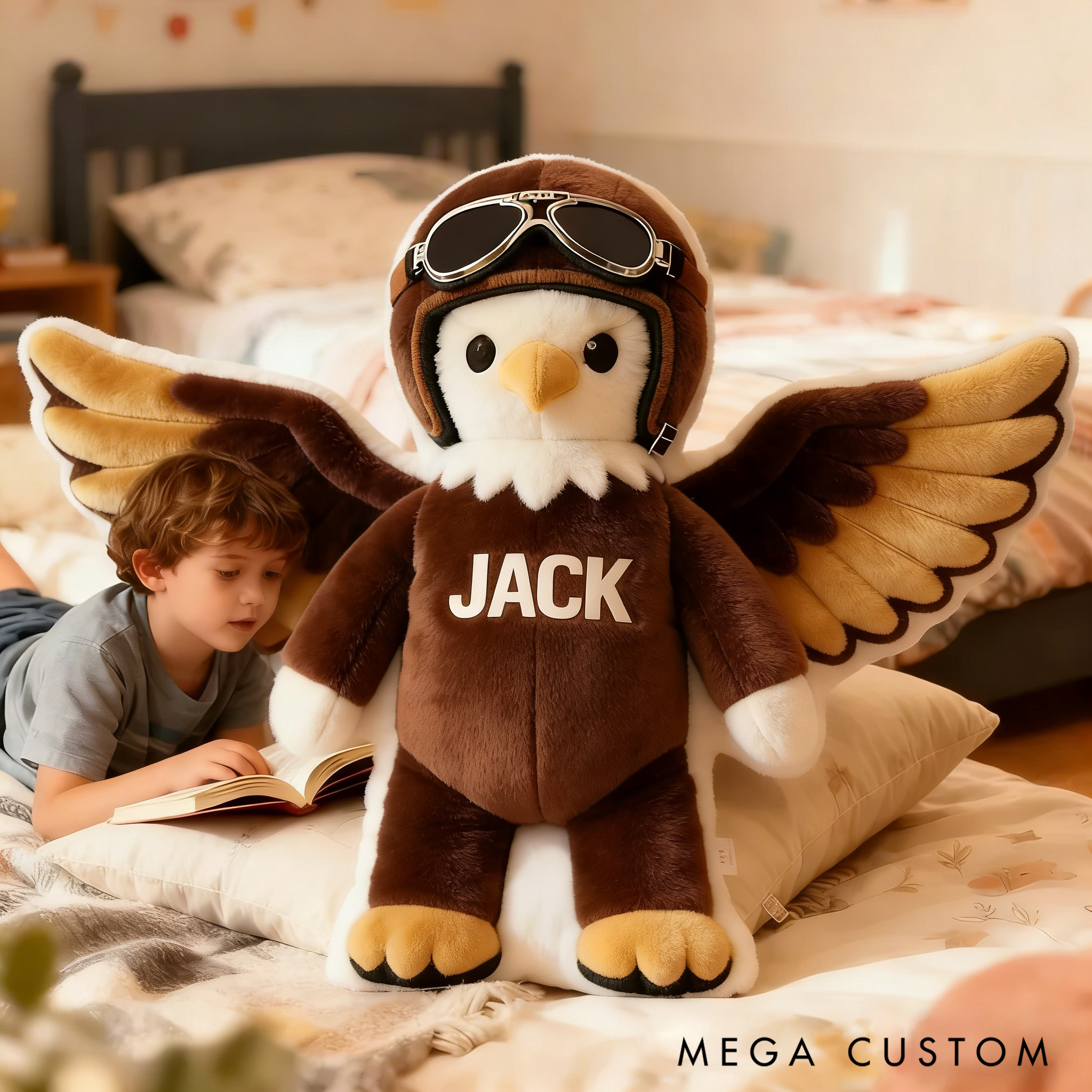 Personalized Mascots Pillow with Pilot Gear for Kids and Sport Lovers