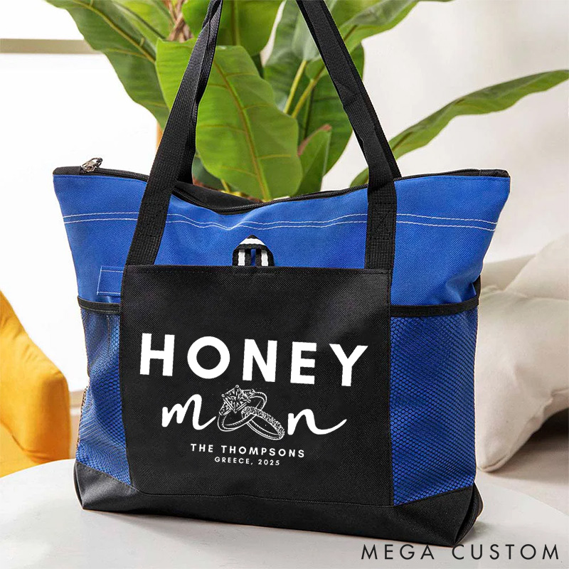 Personalized Honeymoon Tote Bag for Newlyweds