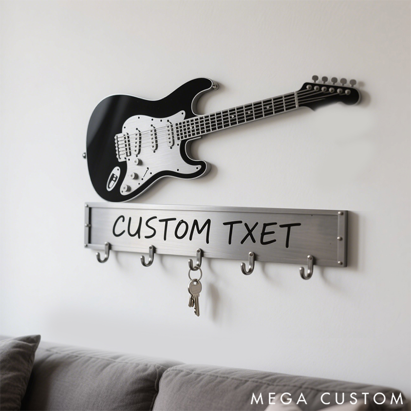 Personalized Metal Guitar Music Key Hook Gift for Music Lovers