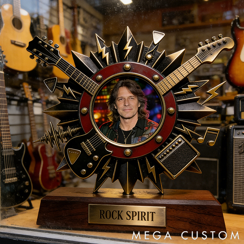 Personalized Rock and Roll Themed Commemorative Photo Frame/Display Piece Gift for Music Lovers