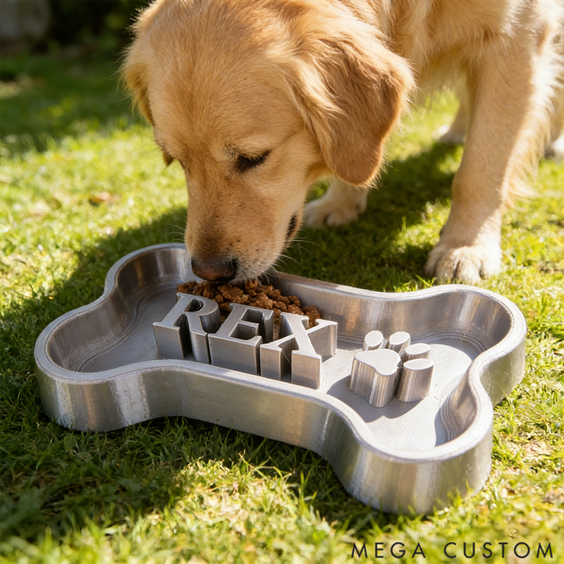 Personalized Custom Pet Bowl for Cats and Dogs with Customizable Text