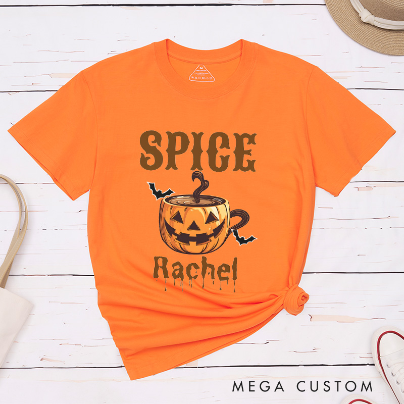 Personalized Pumpkin Coffee Mug Couple Halloween Matching T-Shirt Funny Matching Halloween Shirt Gift For Him and Her 