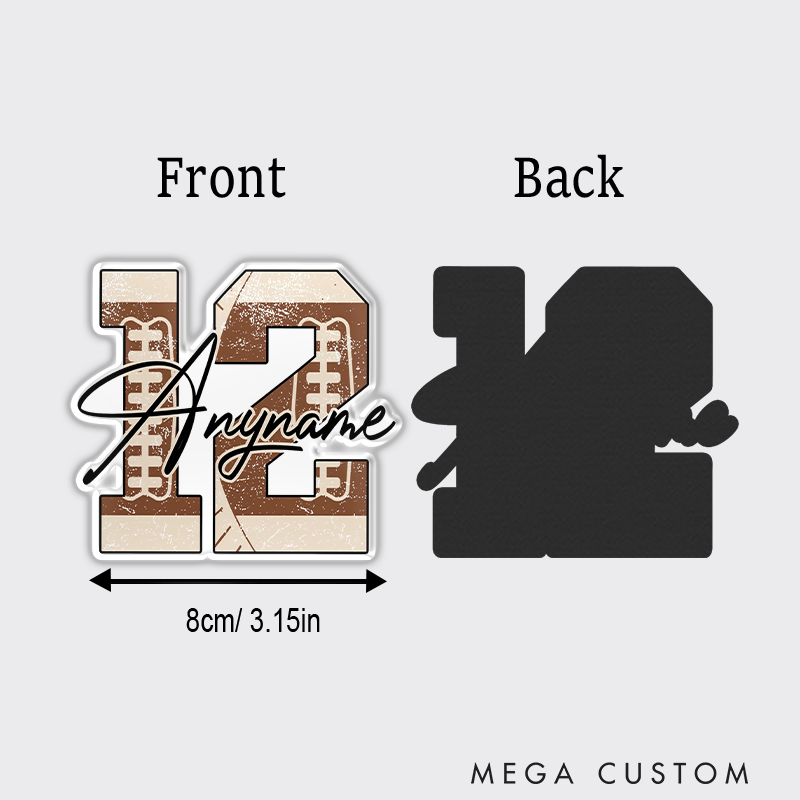 Personalized American Football Fridge Magnets with Custom Name and Number Sticker for Fans