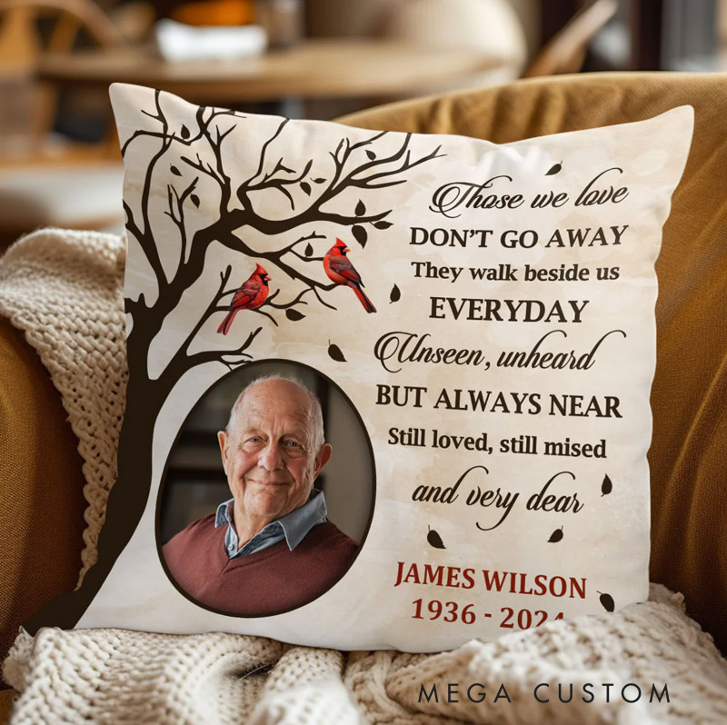 Personalized Photo Memorial Throw Pillows They Walk Beside Us Everyday Pillow Sympathy Gift for Family Members