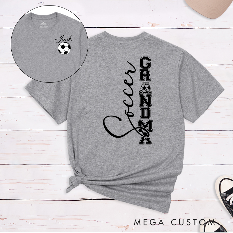 Personalized Soccer Grandma T-Shirt with Custom Name 