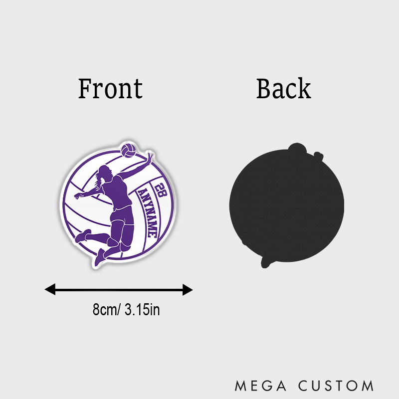 Personalized Volleyball Team Spirit Fridge Magnets with Custom Name and Number for Athletes and Fans