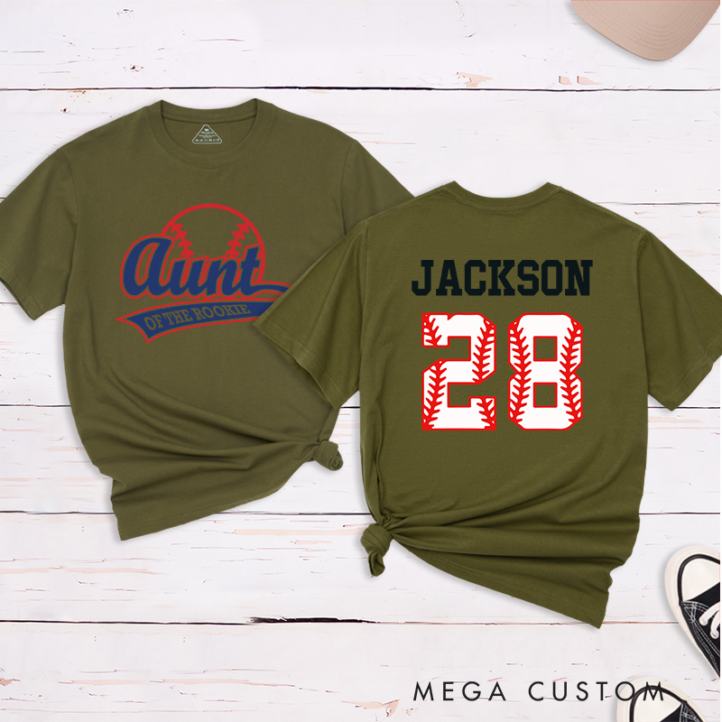 Personalized Baseball Name and Number T-Shirt for Aunt