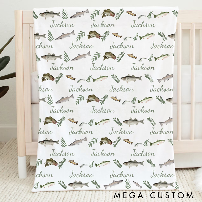 Personalized Fishing Blanket Funny Fishing Blanket Custom Name Gift for Fishing Lovers  Perfect for Kids Adults and Outdoor Adventures