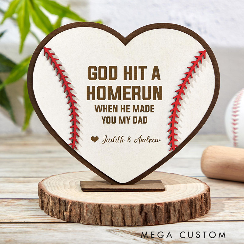 Personalized Baseball Softball Heart Plaque with Custom Text