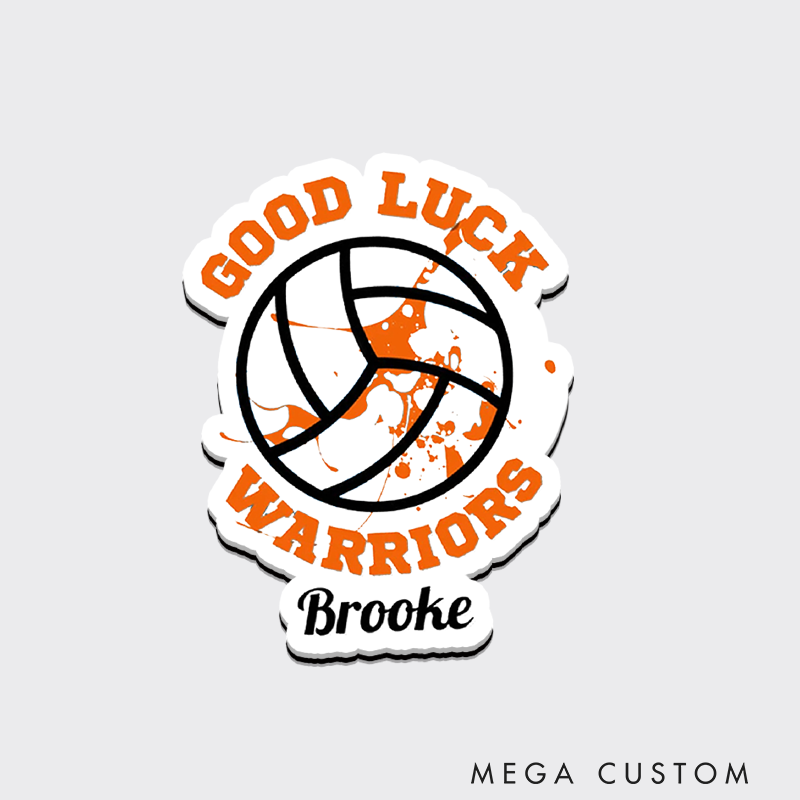 Personalized Good Luck Volleyball Fridge Magnets with Custom Player Name and Team Name for Athlete
