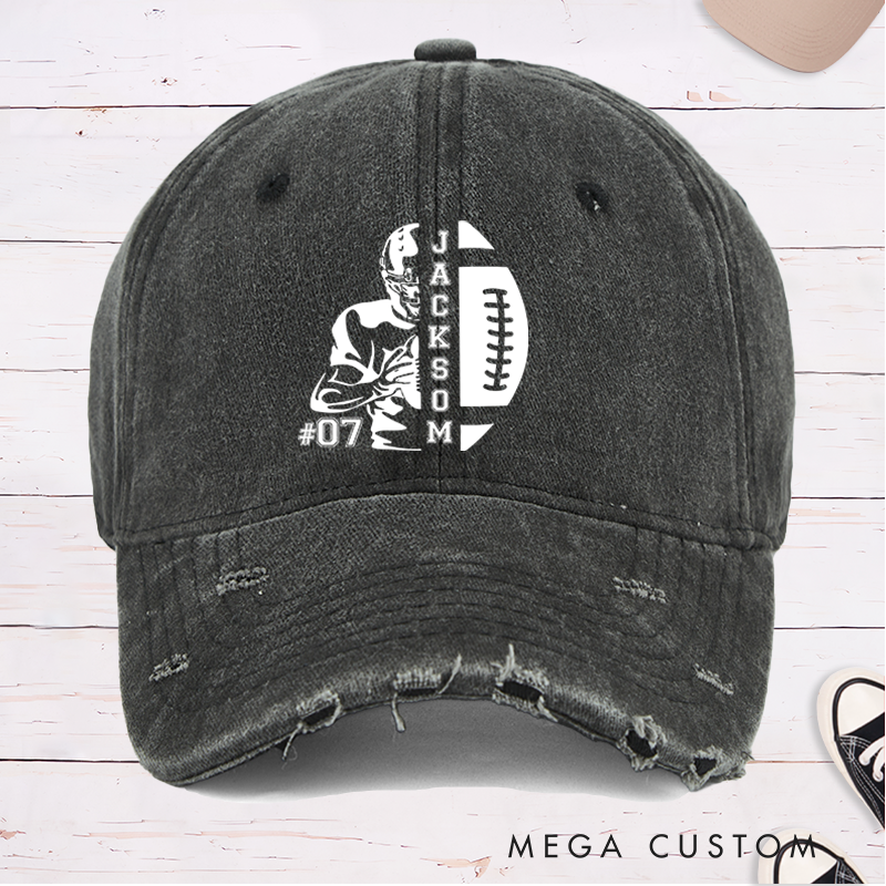 Personalized American Football Cap with Custom Name and Number for Game Day