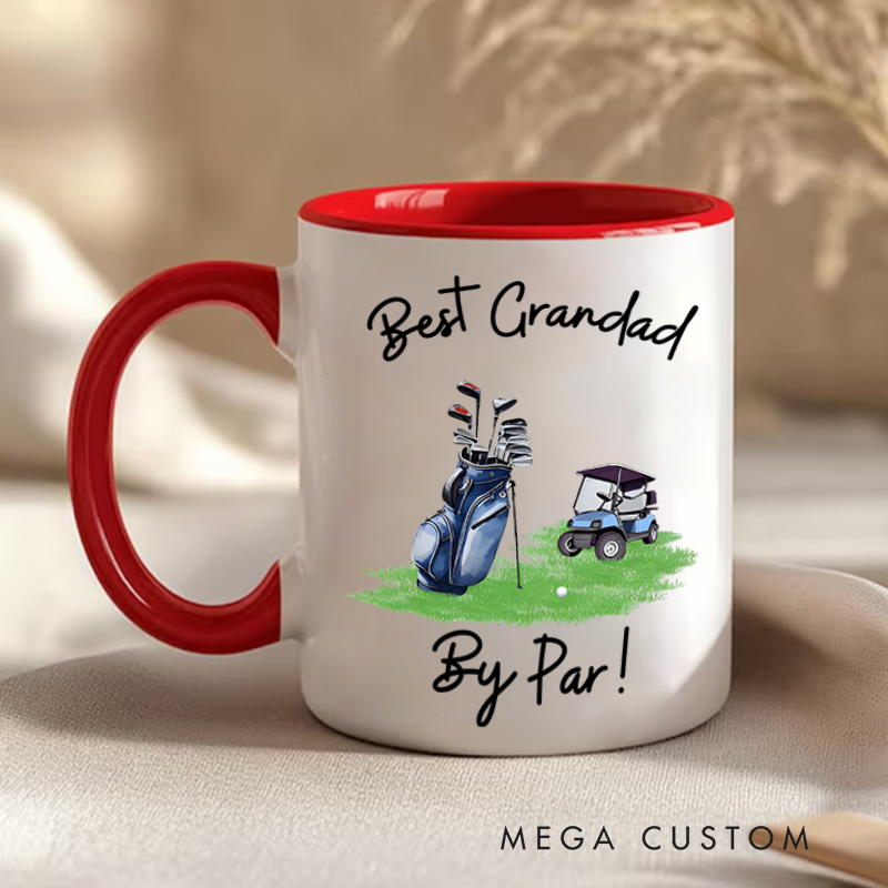 Personalized Golf Mug with Customizable Title Golf Bag and Cart Design Perfect Gift for Golf Lovers and Special Occasions