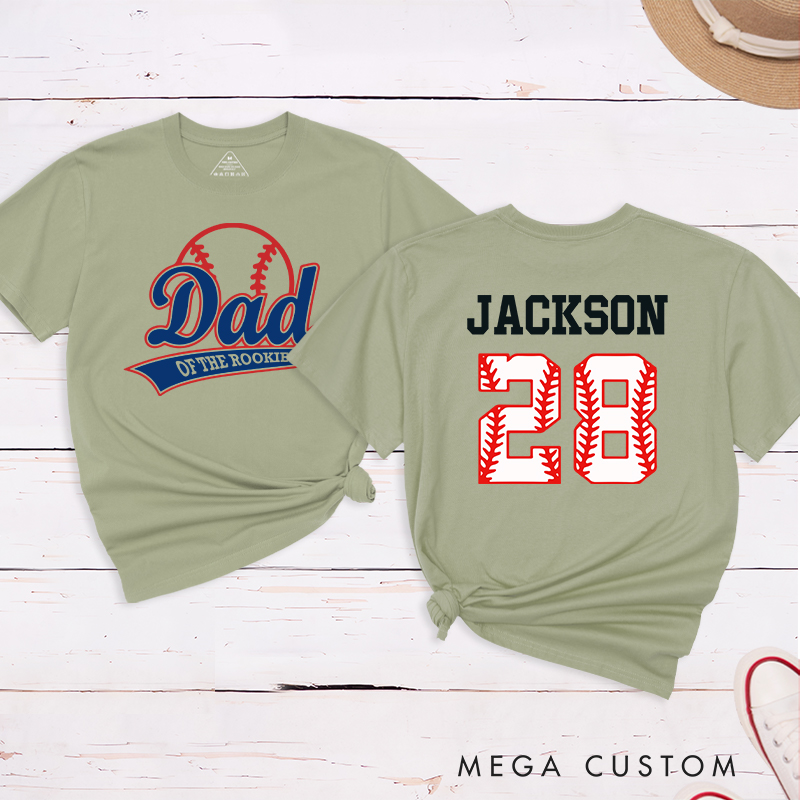 Personalized Baseball Name and Number T-Shirt for Dad