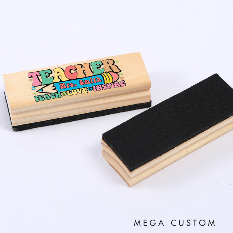 Personalized Magnetic Wooden Whiteboard Erase Teach Love Inspire Pencil Design Appreciation Gift for Teachers