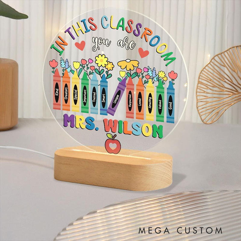 Personalized Teacher LED Desk Lamp with in This Classroom Design Unique Gift for Teachers