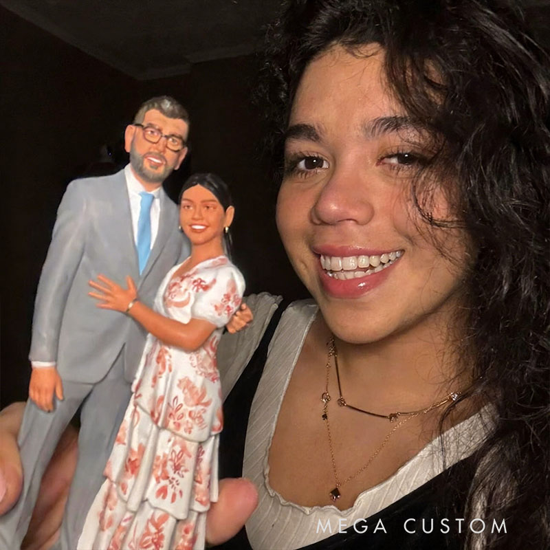 Personalized 3D Couple Figurine Anniversary Gift Custom Romantic Sculpture from Your Photo