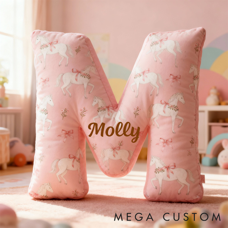 Personalized Pet Lover Funny Pink Horse Graphic 3D Print Pillow