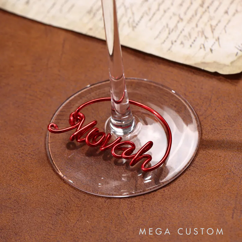 Personalization Wine Glass Markers For Weddings, Bachelorette Party Favors, Custom Name, Table Decorations, Beverage Markers