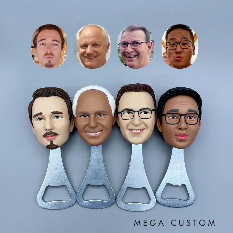Personalized Custom 3D Face Bottle Opener - Personalized Cigar/Meme Style Bottle Opener for Gag Gifts, Bachelor Parties & Bar Decor