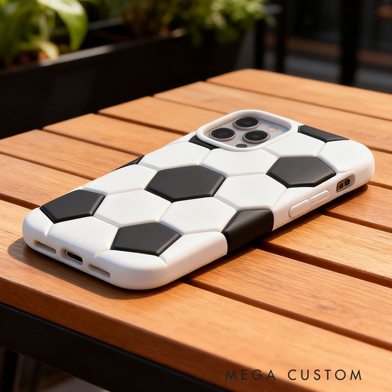 Soccer Ball 3D for iPhone 17 16 15 14 13 Pro Max Silicone Phone Case Cover