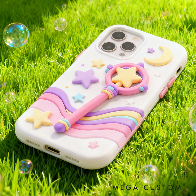 Magic Wand 3D for iPhone 17 16 15 14 13 Pro Max Silicone Phone Case Cover