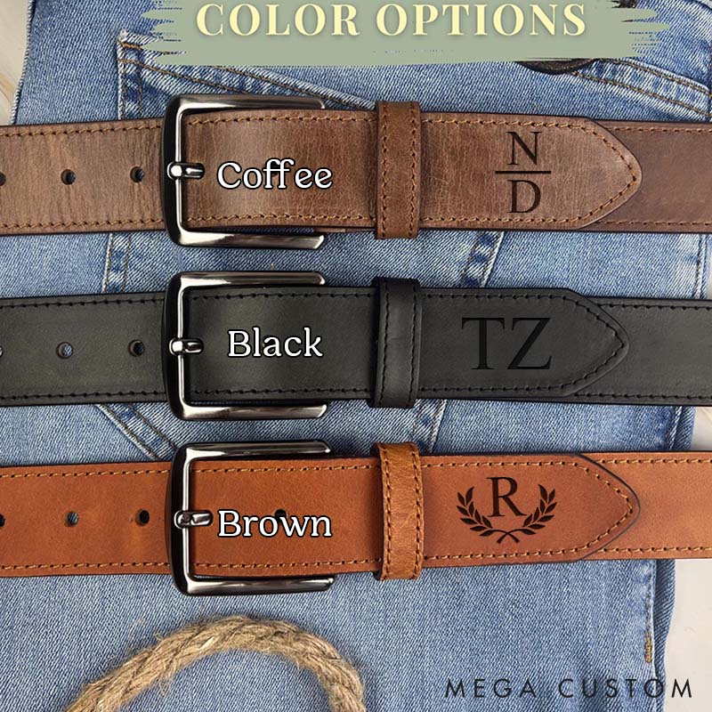 Personalized 3rd Anniversary Leather Belt Custom Husband Boyfriend Belt Valentine's Day Gift Belt for Him Mens Birthday Gift Leather Belt