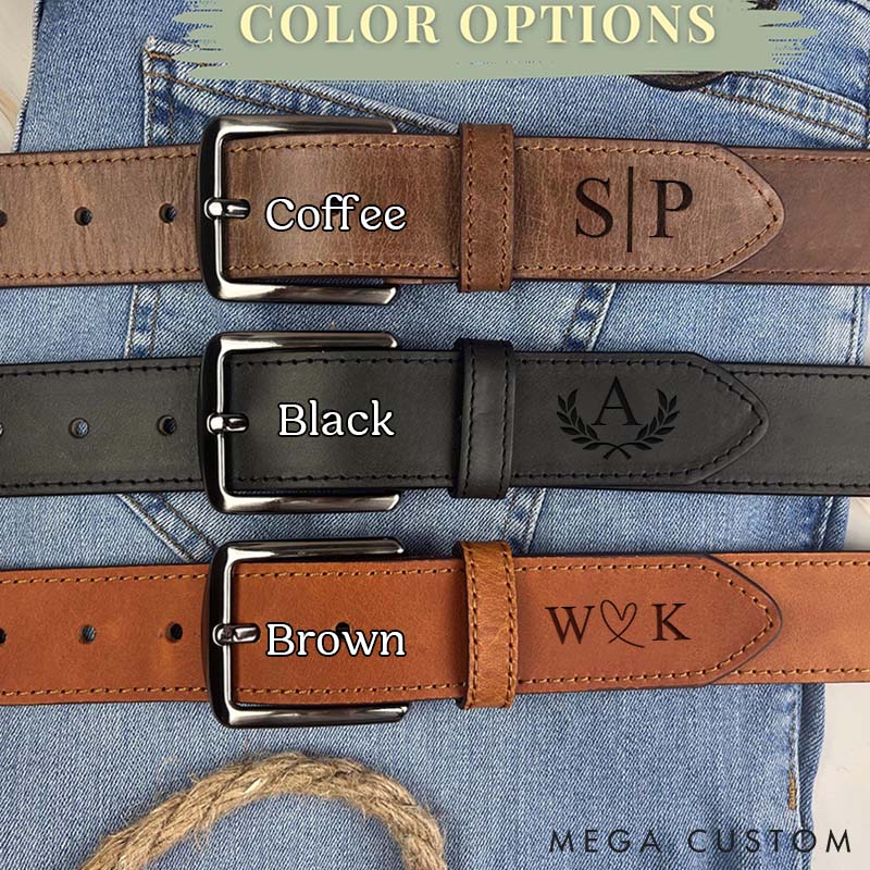 Personalized Engraved Leather Belt 1st Anniversary Gift Belt for Husband Custom Valentine's Anniversary Gift for Husband Boyfriend Gift for Men
