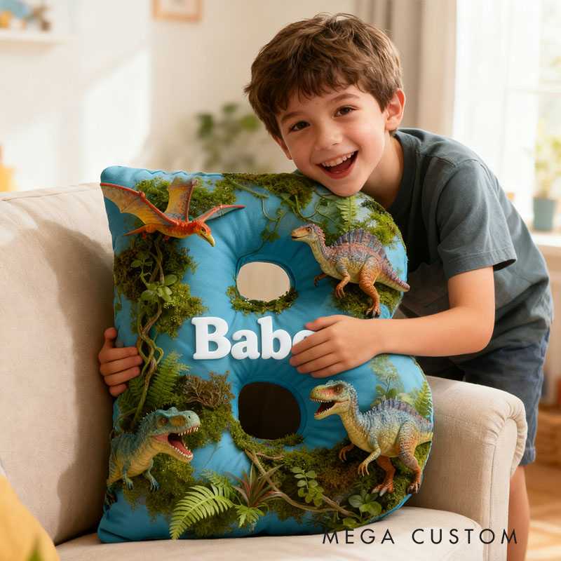 Personalized Graphic 3D Print Dinosaur Sky Park Movie Pillow for Cartoon Lovers Initial Pillow Christmas Birthday Party Gift for Kids and Movie Lovers